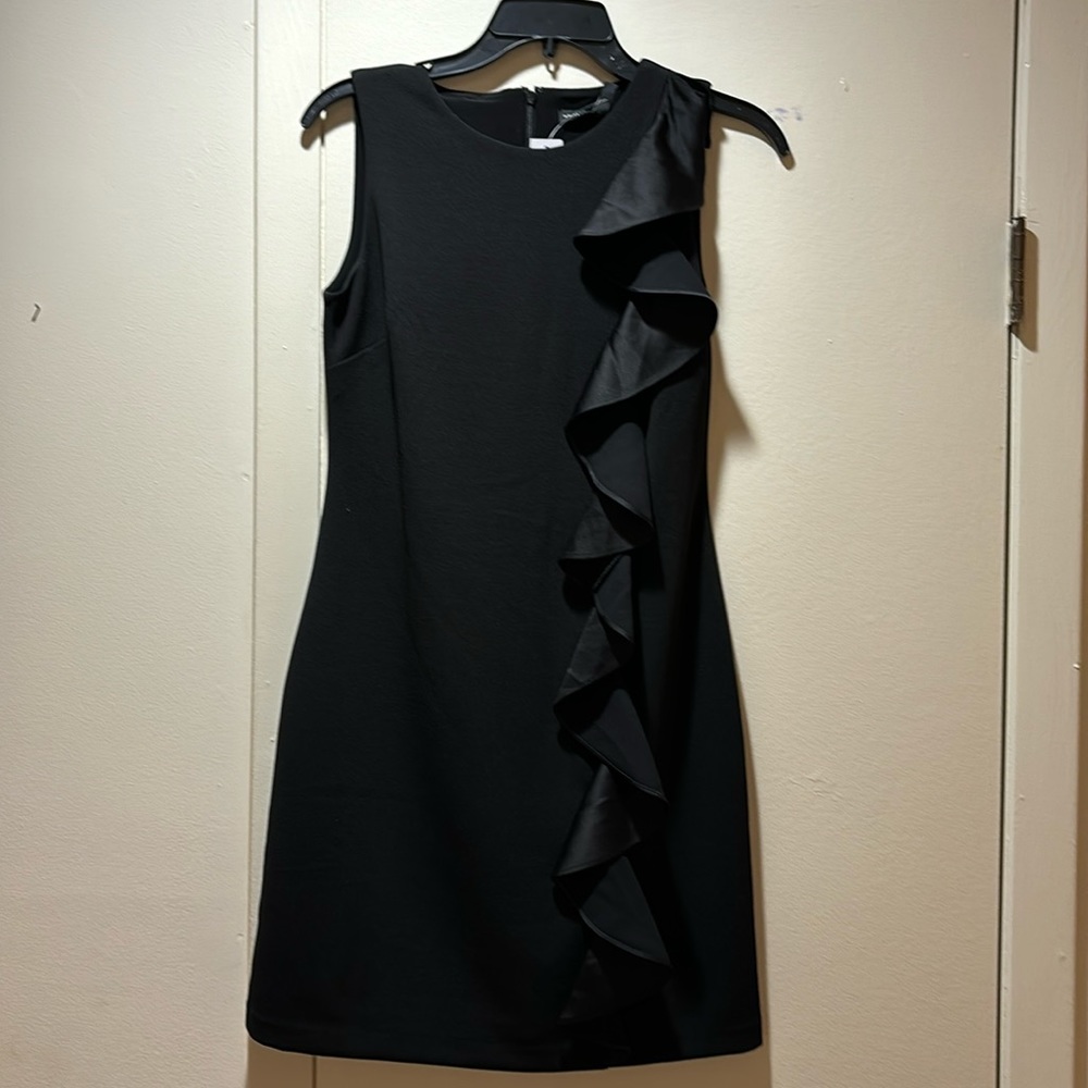 WHBM black ruffle dress.   NEW